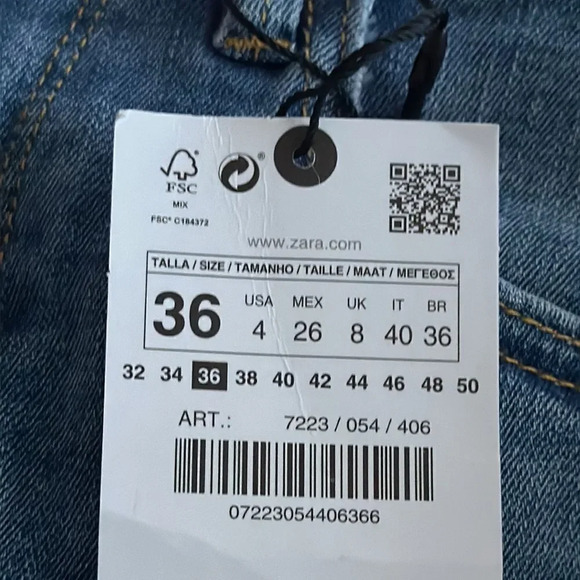 ZARA | Blue | ZW HIGH RISE BOOTCUT JEANS - Picture 11 of 12